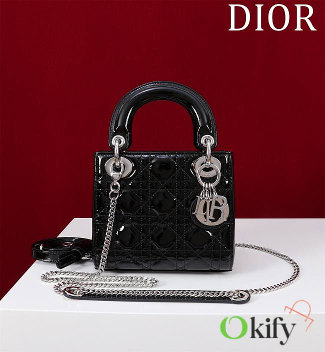 Okify Dior Lady three-grid in black 17x15x7cm - 1