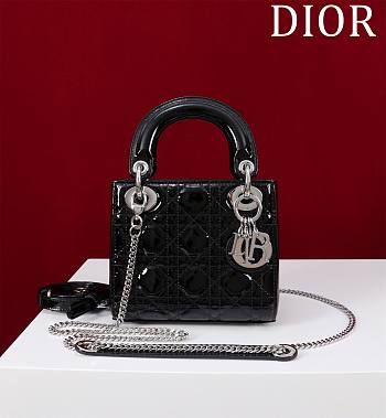 Okify Dior Lady three-grid in black 17x15x7cm