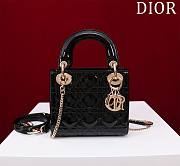 Okify Dior Lady three-grid in black with gold hardware 17x15x7cm - 1