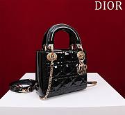 Okify Dior Lady three-grid in black with gold hardware 17x15x7cm - 3