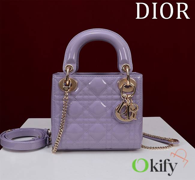 Okify Dior Lady three-grid in purple 17x15x7cm - 1