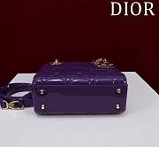 Okify Dior Lady three-grid in dark purple 17x15x7cm - 4