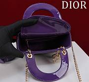 Okify Dior Lady three-grid in dark purple 17x15x7cm - 3