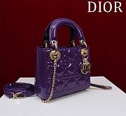 Okify Dior Lady three-grid in dark purple 17x15x7cm - 2