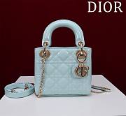 Okify Dior Lady three-grid in light blue 17x15x7cm - 1