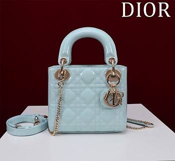 Okify Dior Lady three-grid in light blue 17x15x7cm