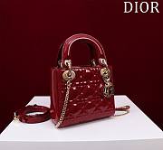 Okify Dior Lady three-grid in red 17x15x7cm - 5