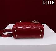 Okify Dior Lady three-grid in red 17x15x7cm - 4