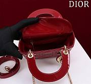 Okify Dior Lady three-grid in red 17x15x7cm - 3