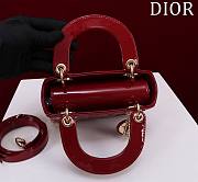 Okify Dior Lady three-grid in red 17x15x7cm - 2