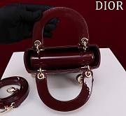 Okify Dior Lady three-grid in dark red 17x15x7cm - 5