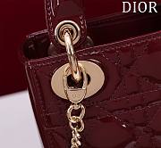 Okify Dior Lady three-grid in dark red 17x15x7cm - 4