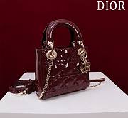 Okify Dior Lady three-grid in dark red 17x15x7cm - 2