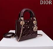 Okify Dior Lady three-grid in wine red 17x15x7cm - 5