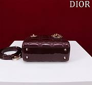 Okify Dior Lady three-grid in wine red 17x15x7cm - 4