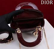 Okify Dior Lady three-grid in wine red 17x15x7cm - 2