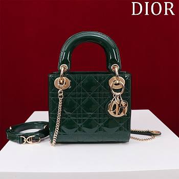 Okify Dior Lady three-grid in dark green 17x15x7cm