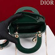 Okify Dior Lady three-grid in dark green 17x15x7cm - 4