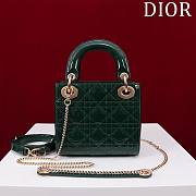 Okify Dior Lady three-grid in dark green 17x15x7cm - 2