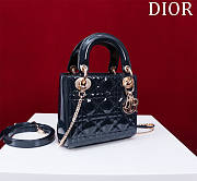 Okify Dior Lady three-grid in dark blue 17x15x7cm - 2