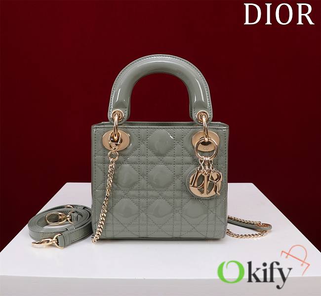 Okify Dior Lady three-grid in grey gray 17x15x7cm - 1