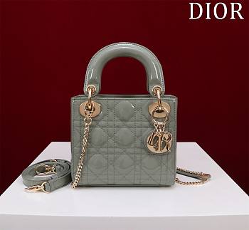 Okify Dior Lady three-grid in grey gray 17x15x7cm