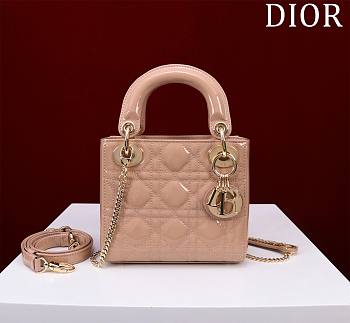 Okify Dior Lady three-grid in beige 17x15x7cm