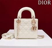 Okify Dior Lady three-grid in white with gold hardware 17x15x7cm - 1