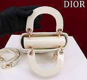 Okify Dior Lady three-grid in white with gold hardware 17x15x7cm - 2