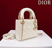 Okify Dior Lady three-grid in white with gold hardware 17x15x7cm - 3