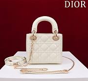 Okify Dior Lady three-grid in white with gold hardware 17x15x7cm - 5