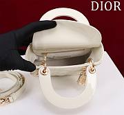 Okify Dior Lady three-grid in white with gold hardware 17x15x7cm - 4