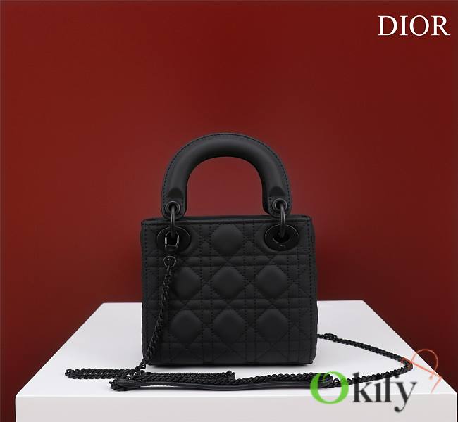 Okify Dior Lady three-grid in full of black frosting 17x15x7cm - 1