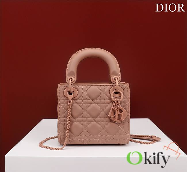 Okify Dior Lady three-grid in pink frosting 17x15x7cm - 1