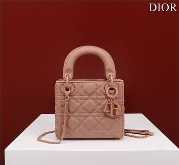 Okify Dior Lady three-grid in pink frosting 17x15x7cm