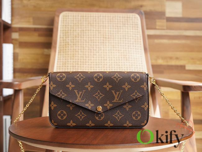 Okify Louis Vuitton Felicie Pochette Brown Monogram 21x12x3cm M81896 - 1