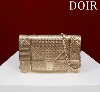 Okify Dior Gold Diorama Wallet on Chain 19x4.5x12.5cm 