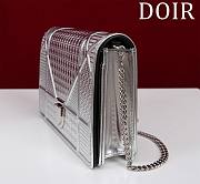 Okify Dior Silver Diorama Wallet on Chain 19x4.5x12.5cm  - 2