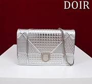 Okify Dior Silver Diorama Wallet on Chain 19x4.5x12.5cm  - 1