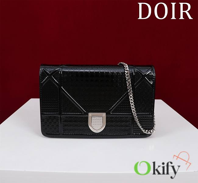 Okify Dior Black Diorama Wallet on Chain 19x4.5x12.5cm  - 1