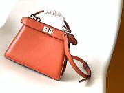 Okify Fendi Small Peekabo ISeeU Orange Leather Bag 20x11x15.5cm - 1