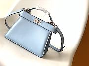 Okify Fendi Small Peekabo ISeeU Blue Leather Bag 20x11x15.5cm - 1