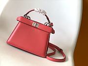 Okify Fendi Small Peekabo ISeeU Dark Pink Leather Bag 20x11x15.5cm - 1