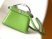 Okify Fendi Small Peekabo ISeeU Green Leather Bag 20x11x15.5cm - 1