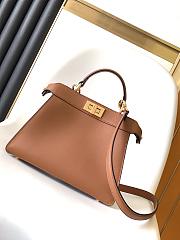 Okify Fendi Small Peekabo ISeeU Brown Leather Bag 27x9.5x21cm - 1