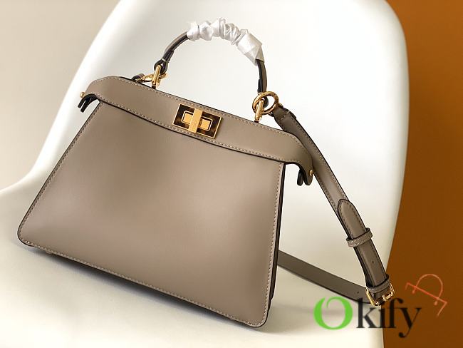 Okify Fendi Small Peekabo ISeeU Beige Leather Bag 27x9.5x21cm - 1