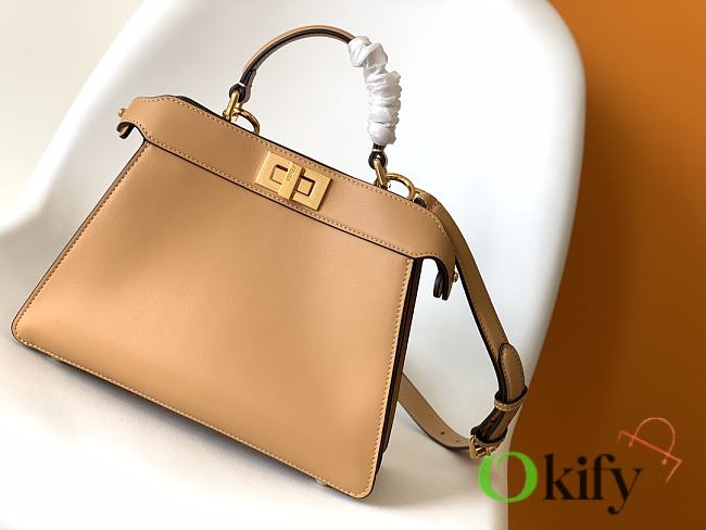 Okify Fendi Small Peekabo ISeeU Light Brown Leather Bag 27x9.5x21cm - 1