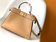 Okify Fendi Small Peekabo ISeeU Light Brown Leather Bag 27x9.5x21cm - 1