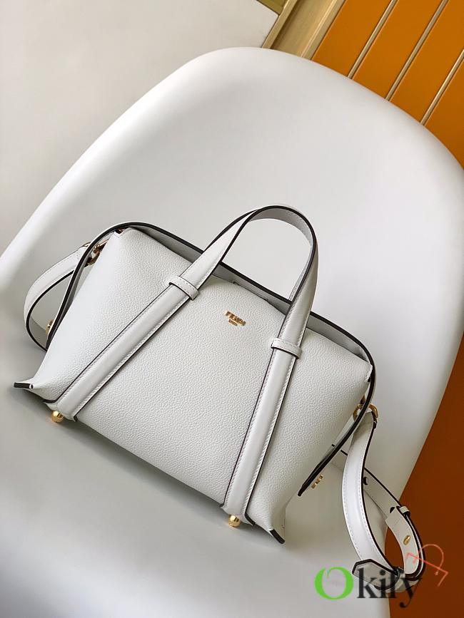 Okify Fendi Medium Boston Bag in white 27.5x17.5x25.5cm - 1