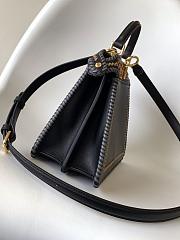 Okify Fendi Peekaboo ISeeU With Contrasting Braids Black Bag 27x9.5x21cm - 3